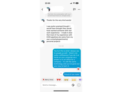 Student outcome message from the existing Cyber Agoge website
